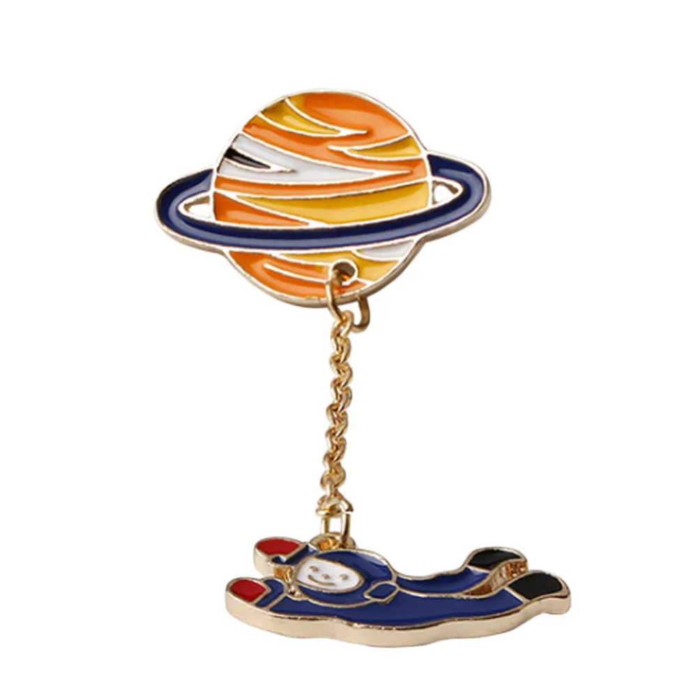 

Unisex Fashion Astronaut Pendant Earth Planet Clothes Badges Brooch Pin Women Men Jeans Sweater Coat Brooches