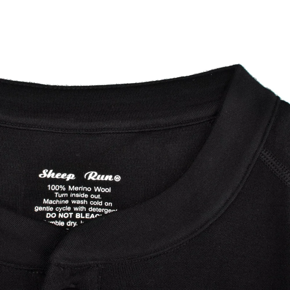 100% GM Huntsman Henley Мужская Мериносовая шерстяная Футболка Базовый слой с длинным