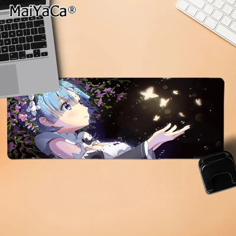 MaiYaCa Rem Re Zero Аниме девушка геймер игровые коврики коврик для мыши нескользящий прочный силиконовый компьютерный коврик - Цвет: LockEdge 30x80cm
