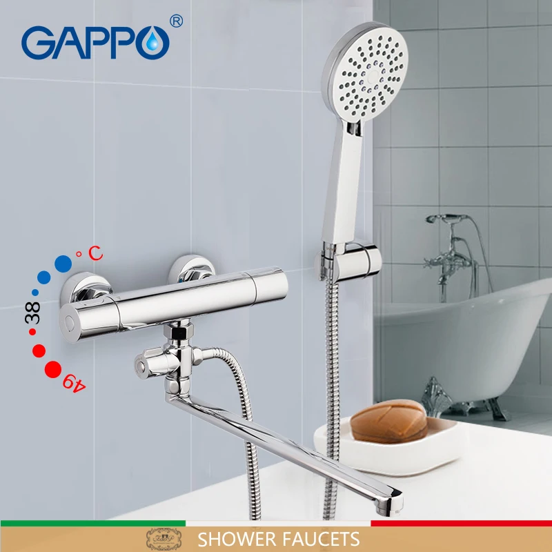 GAPPO shower faucet thermostat mixer tap round Accessories water pipe 1.5m plumbing hose rain shower head SPA showerhead        