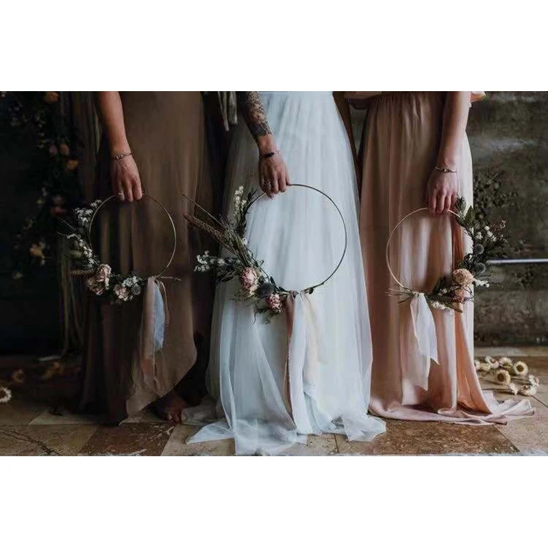 

Iron ring portable garland artificial plant flower rack Christmas wreath wedding bride hand flowers ring