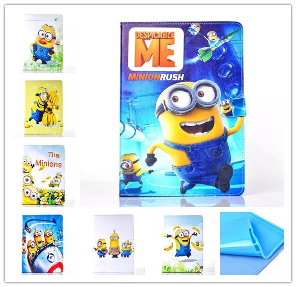 

new Anime Cartoon Despicable Me Minion Flip Wallet Stand PU Leather Case Cover Protector Defender For Apple Ipad mini mini 2 3