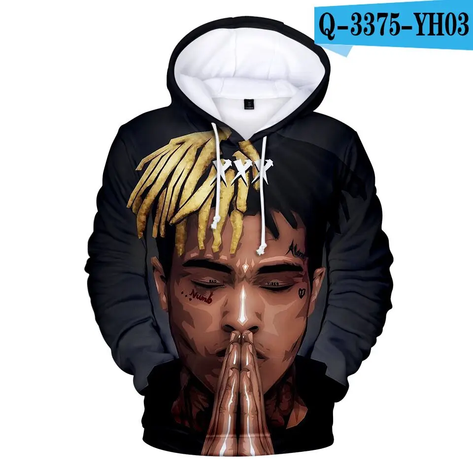 Xxxtentacion/толстовки с 3D рисунком толстовки для мальчиков и девочек толстовки с 3D капюшоном Xxxtentacion, высококачественные толстовки детские осенне-зимние топы - Цвет: color at picture