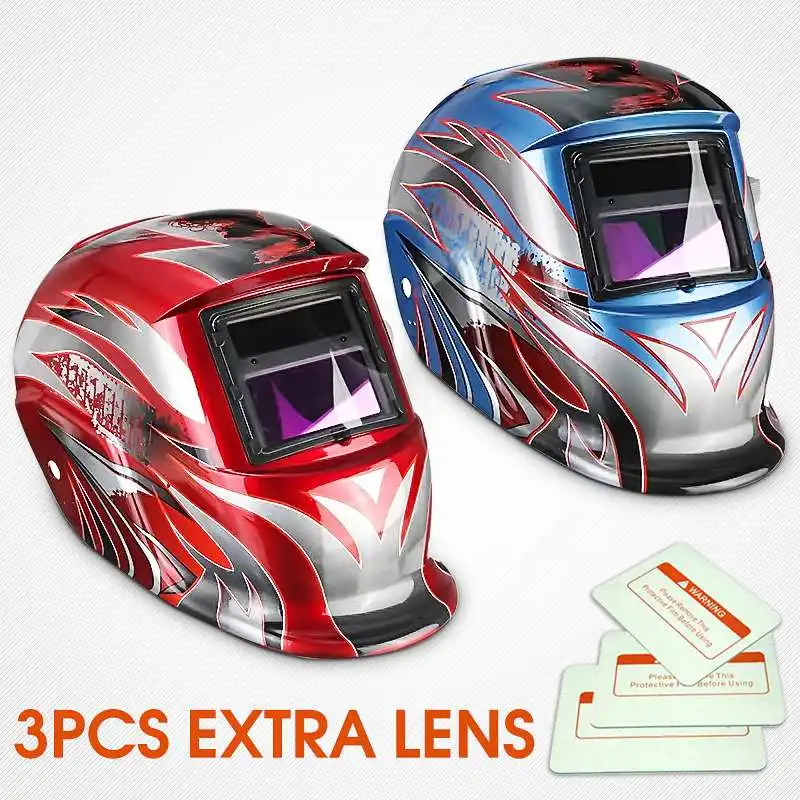

Flower Solar Auto Darkening Welding Helmet Mask Arc Tig Mig Grinding Welders Mask with 3 lens