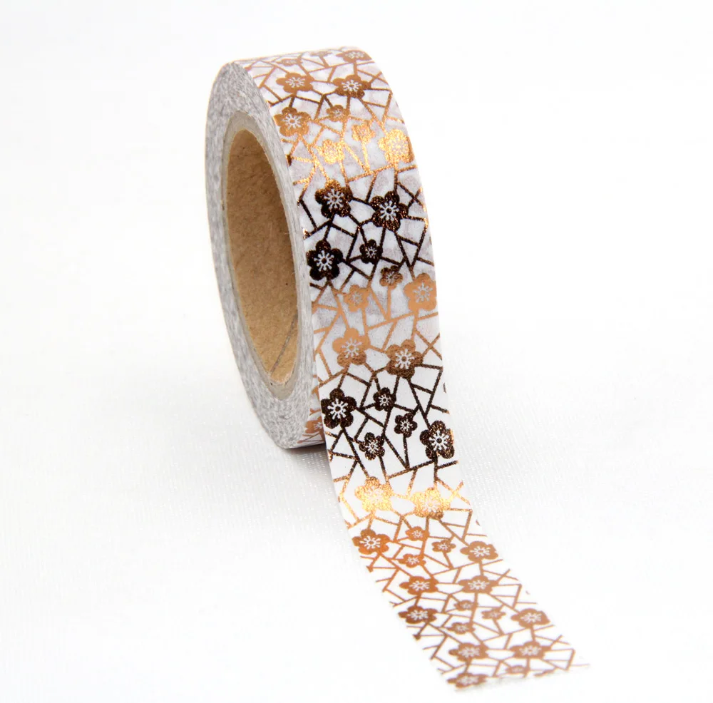 

1.5 CM *10 M Flower Gold Foil Japanese Washi Tape Scrapbooking Tools Adhesiva Decorativa Paper Masking Tape