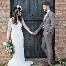 Портной сделанный красивый серый Твид Свадебные смокинги 2 шт Slim Fit мужской свадебный Выпускной ужин костюм жениха Лучший мужской костюм Terno