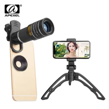 APEXEL 20X телеобъектив с зумом портативный 20x Монокуляр телескоп lentes с селфи Штатив для iPhone samsung смартфонов 20XJJ04