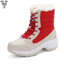 

VTOTA 2018 Snow Boots Women Winter Warm Boots Bottom Platform Shoes Thick Fur Cotton Shoes Slip On Lady Boots Female Shoes XEY
