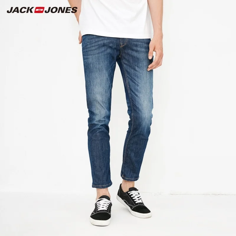 JackJones мужские хлопковые потертости Slim Fit Crop джинсы J | 218232506