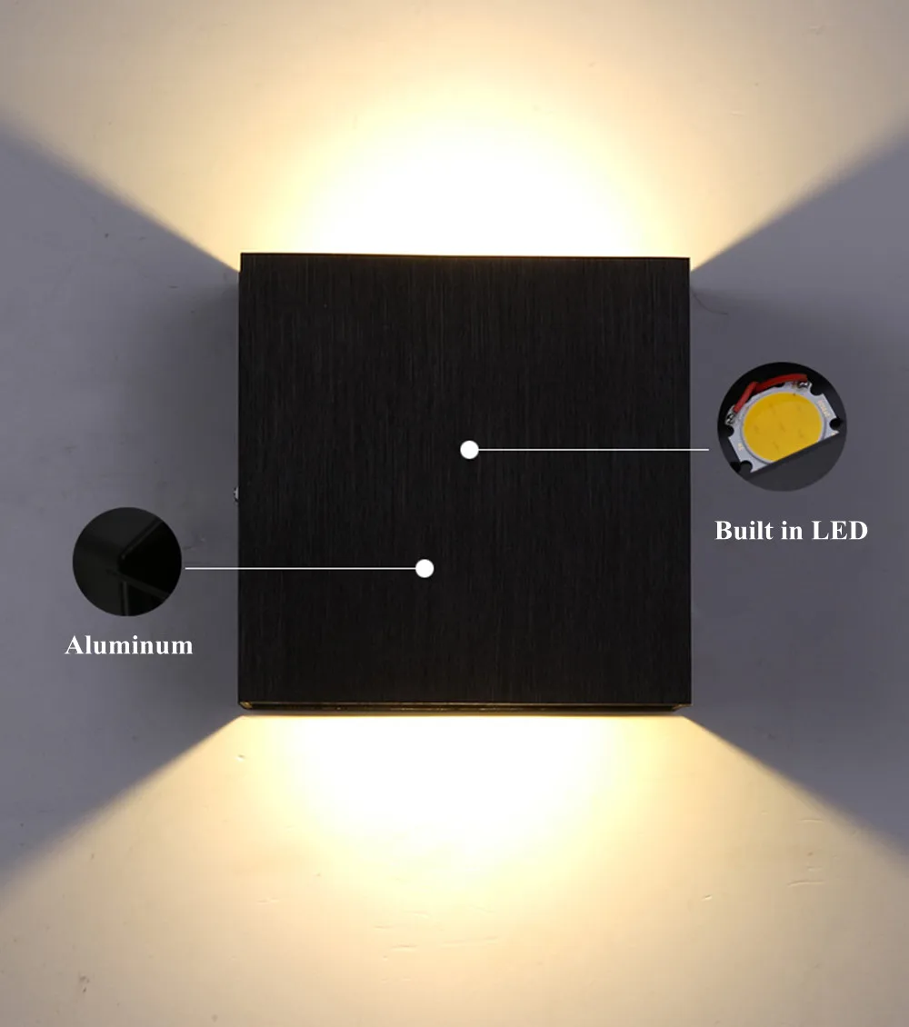 SuperNight 6W LED Wall Lamp Aluminium Square Dimmable Modern Hotel Bedroom Foyer Night Light Decoration Lamp with LED Driver (12)