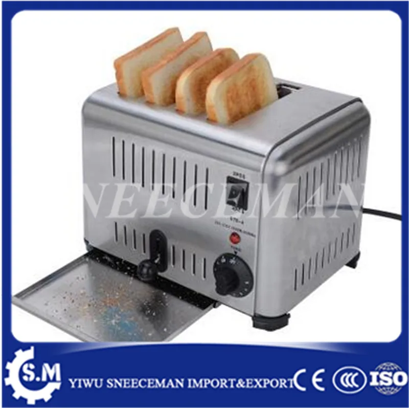 Коммерческий автоматический тостер одна кнопка завтрака хлеб для бутербродов Машина Отопление четыре тостера делая машину для продажи