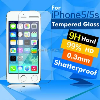 

Wholesale 0.3mm Ultra Thin HD Clear Explosion-proof Tempered Glass Screen Protector Cover Guard Film for iPhone 5/6/7 100pcs