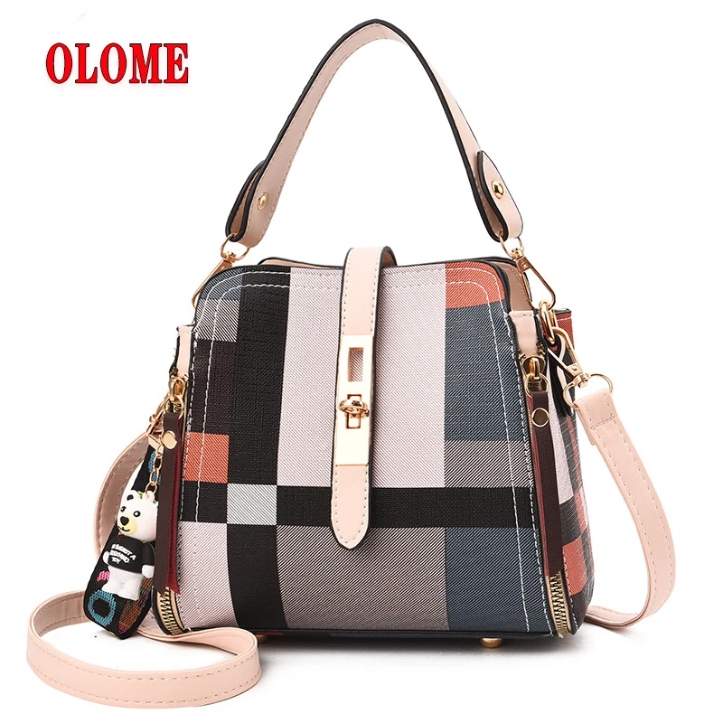 

2019 Fashion New Style Women's Bag, Stitching Leather Messenger Bag, One Shoulder Diagonal Handbag