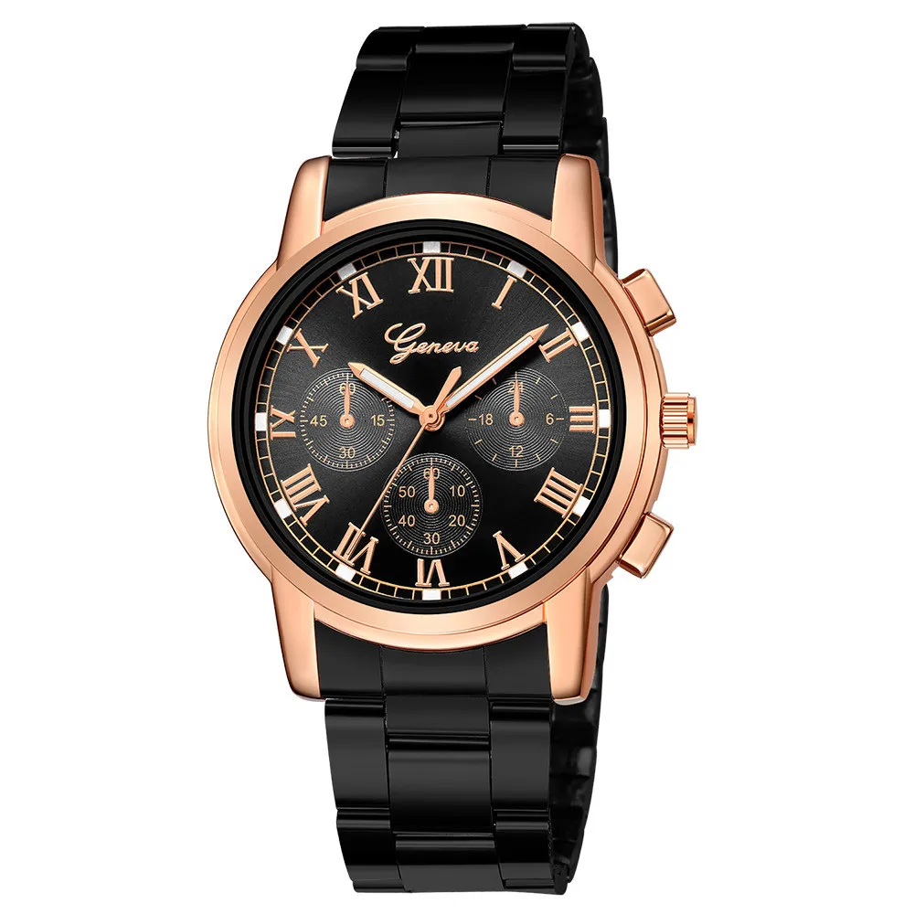 Розовое золото Высокое качество Для мужчин часы Нержавеющая сталь чехол в римском стиле; Роскошные Мужские кварцевые часы подарок для мужчины Mreloj hombre F4 - Цвет: G