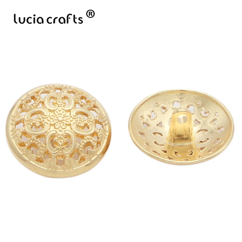 Lucia crafts 10 шт./лот, разные размеры, розовое золото, металлические пуговицы для шитья, ручная работа, аксессуары для скрапбукинга, E0506