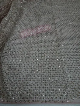 

Latest yaking-42085 glued glitter French Tulle Lace High Quality Fashian African French Lace With glitter