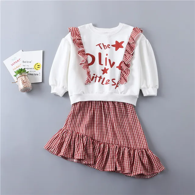 0 6 years High quality girl clothing set 2019 spring new preppy style ...