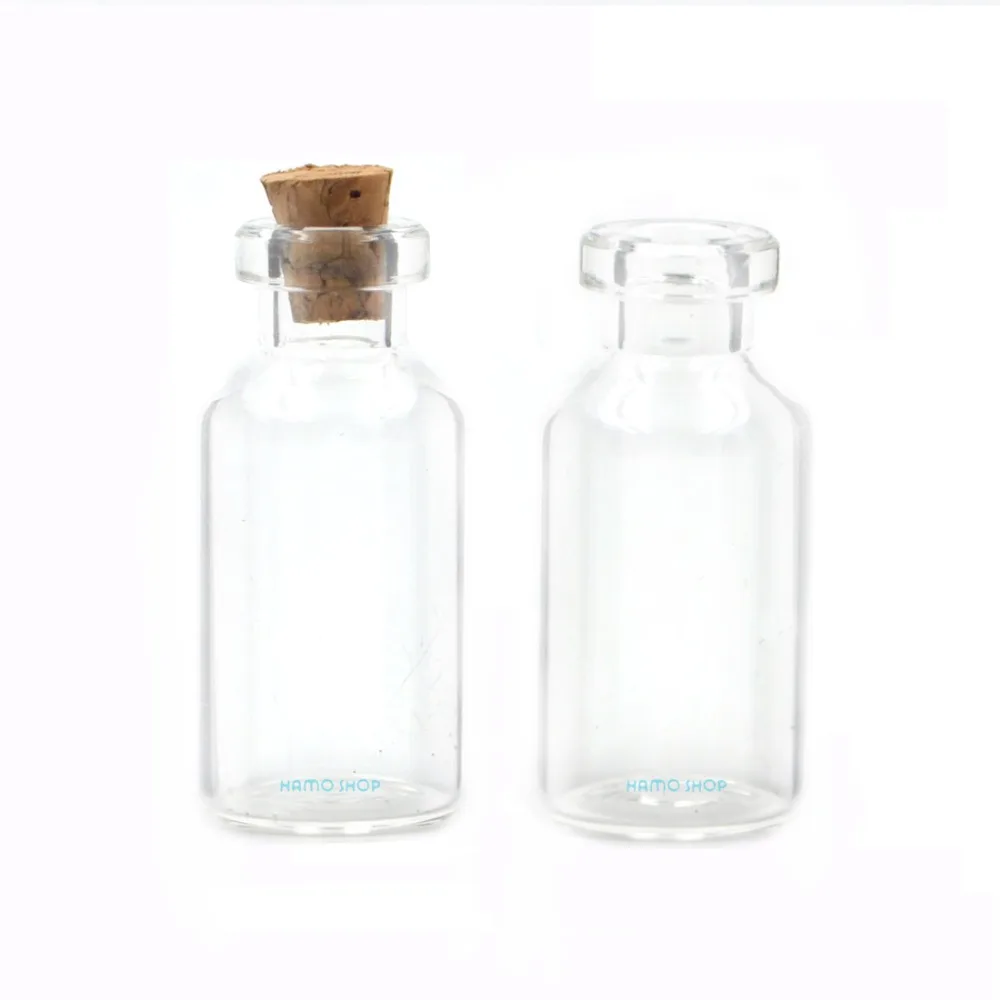 10pcs 5ml Glass Bottle Small Mini Corks Empty Oil Clear Vial Wishing 184007glass bottle oil
