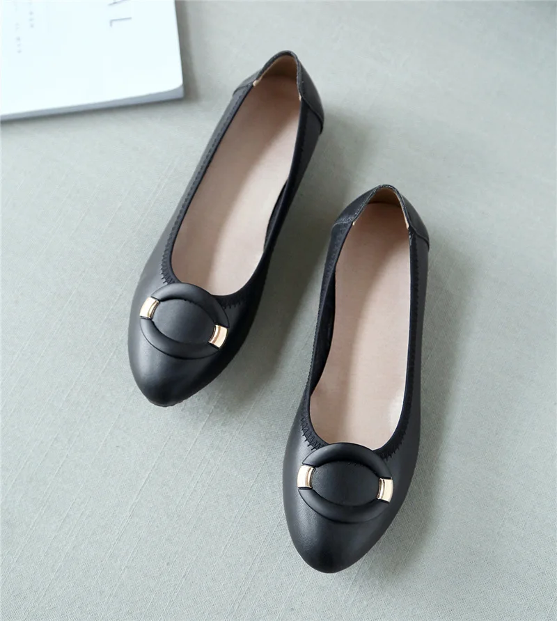 

Women Flats Genuine Leather Shoes Loafers Slip On Flat Heel Boat Shoes Causal Flats Comfortable Four Seasons Footwear Doug Shoes