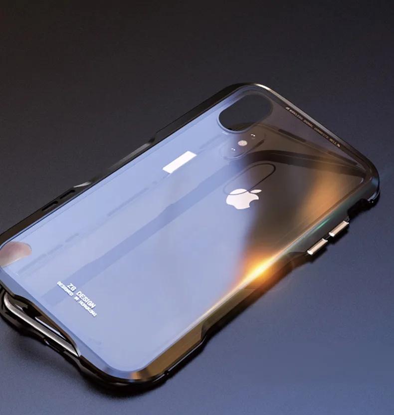 For iPhone X Magnetic Adsorption Cases Shockproof Metal Bumper (24)