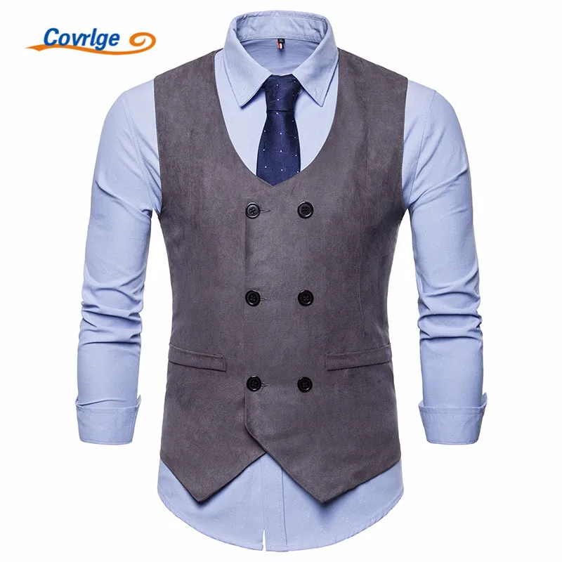 Covrlge Men Corduroy Suit Vest Mens Weeding Dress Vests Waistcoat Man ...