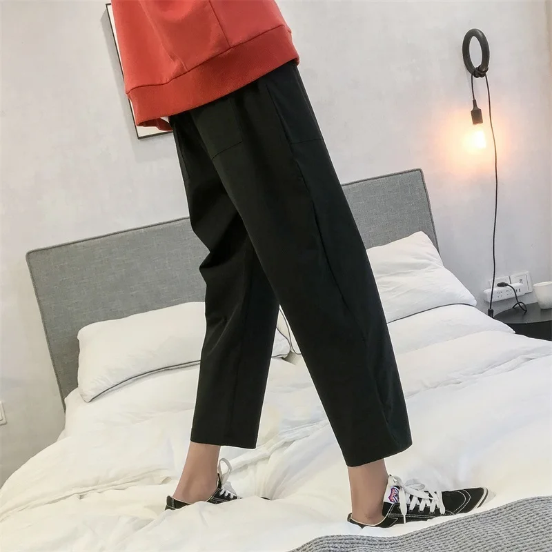 Fashion Casual Men's Straight Pants Spring And Autumn New M-2XL Wild Loose Nine Pants Gray Black Personality Youth Popular Fashion Casual Men's Straight Pants Spring And Autumn New M-2XL Wild Loose Nine Pants Gray Black Personality Youth Popular