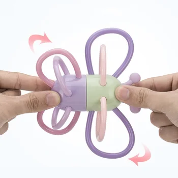 

Baby Colorful Butterfly Teether Toy Rattle Butterfly Teether Baby Toys Shake Hand Bell Ball Grasping Toy