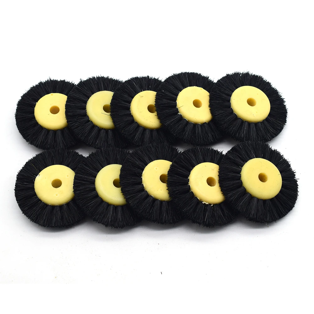 

10PCS 48MM Polishing Brush Black Bristle Buffing Abrasive Brush with Yellow Plastic Center Jewelry Tools