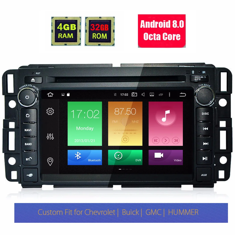 Best 7" Android 8.0 Octa Core Radio Car DVD Player Steering Wheel GPS for Chevrolet Tahoe Traverse BUICK Enclave GMC HUMMER 0 Best 7" Android 8.0 Octa Core Radio Car DVD Player Steering Wheel GPS for Chevrolet Tahoe Traverse BUICK Enclave GMC HUMMER 0