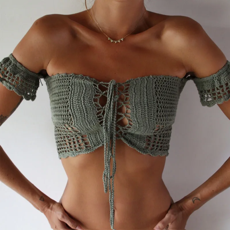 Женский вязаный Топ белый топ бикини с завязками на плечах|bra tank|bra tank toptank top |