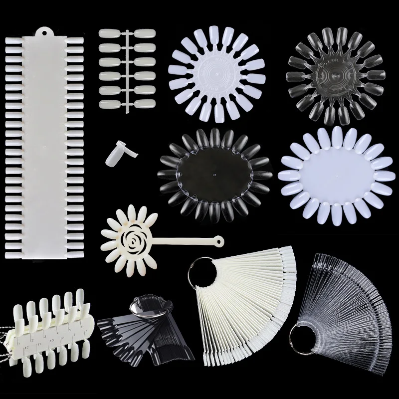Накладные ногти цветные карты дисплей инструмент прозрачный белый пряжка кольцо дизайн ногтей Практика Дисплей Инструменты маникюр ногтей инструмент DIY