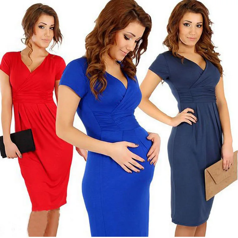 

Maternity Dresses Clothes For Pregnant Women Clothing Maternity Gown Output Wear Short Sleeve Pregnancy Clothes Summer Dress