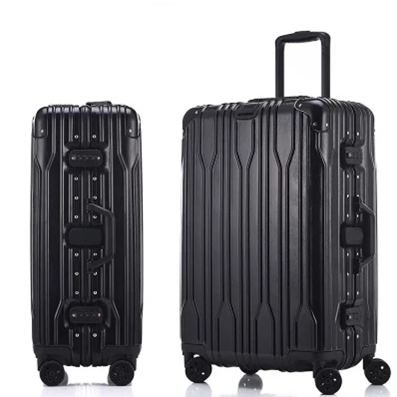 20''24''26''29''Unisex чемодан на колесиках на колесах Carry-on malas де viagem Для женщин и Для мужчин марка тележка чемоданы Путешествия сумка - Цвет: Черный