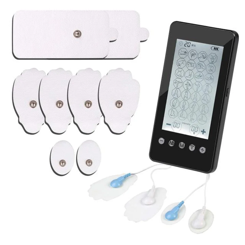 Electric Physiotherapy Massager Ten Unit 28 Modes-Muscle Therapy Stimulation Adjustable Lightweight Myostimulator Adhesive Gel