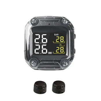 

M3 Waterproof Motorcycle Real Time Tire Pressure Monitoring System TPMS Wireless LCD Display Internal or External TH/WI Sensors