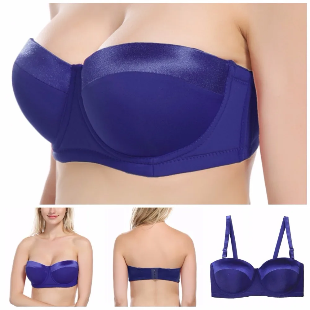 Women Strapless Bra Plus size 32-46 B/C/D/DD/E/F/G Half Cup Multiway Balcontette Bra with Straps N059 Women Strapless Bra Plus size 32-46 B/C/D/DD/E/F/G Half Cup Multiway Balcontette Bra with Straps N059