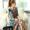 Nueva moda 2022 diseñador 2 unidades conjunto de mujeres sin mangas Vintage impreso chifón cola de milano camisa Top + Falda larga de encaje 2 piezas unids conjunto ► Foto 3/6
