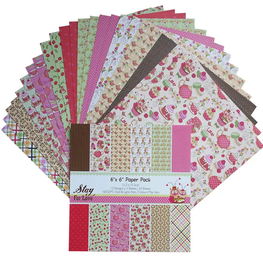 

24 sheet 6"X6" Inch Alice patterned paper Scrapbooking paper pack handmade craft paper craft Background pad
