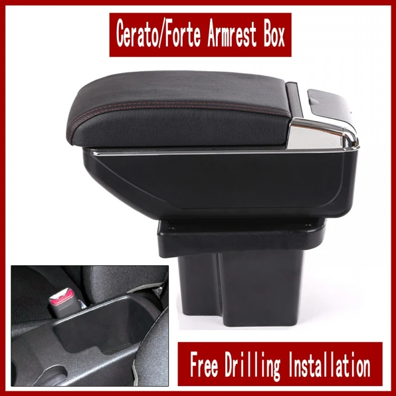 For KIA Cerato Forte armrest box car styling PU Leather central Store content box kia armrest