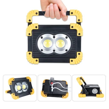 

DC5V USB Rechargeable Portable Light Spotlight Emergency 18650 COB Lampe Led Work Light Lamp Square Projector Security Tent Lamp