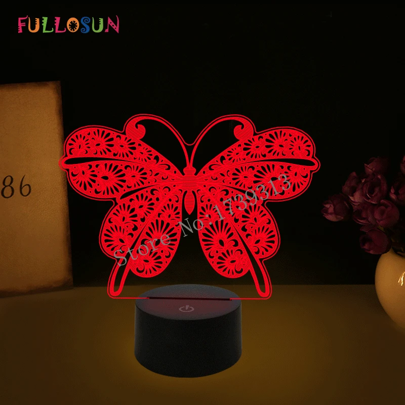 

Pretty LED 3D Butterfly Lamp Decorative Table Lamp USB LED Night Light Novlety Gift for Kids Birthday