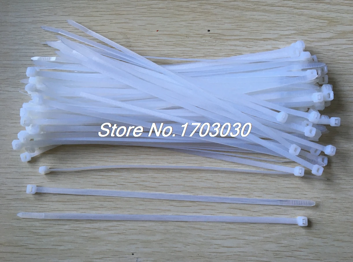 100Pcs 5mm White Nylon Cable Zip Wire Tie Fastenerin Cable Ties from