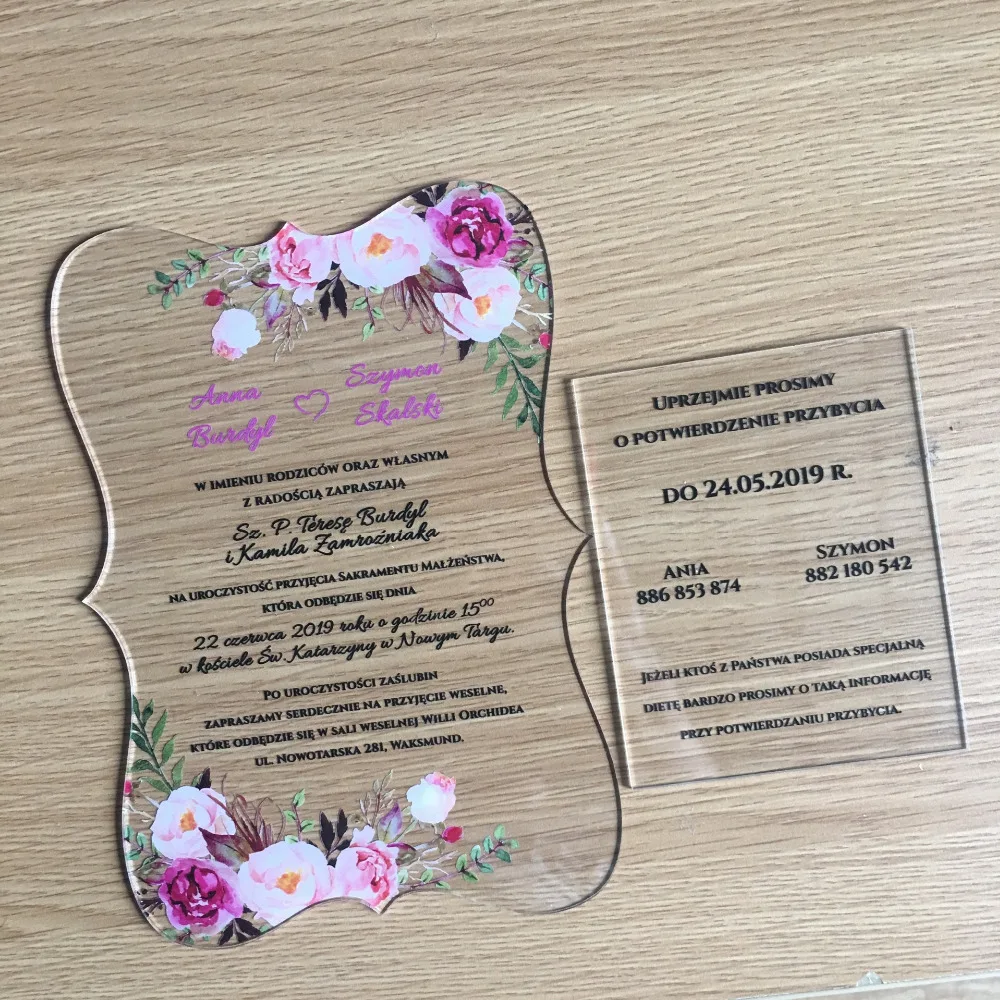 

2018 hot sell wedding invitations with colorful flower printing custmoize printing text wedding favor invitations