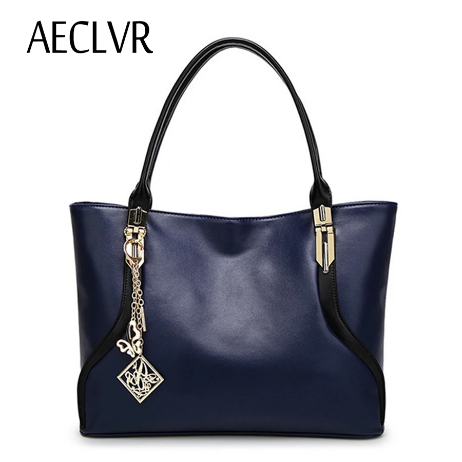 

AECLVR Women Shoulder Bag Solid Soft PU Leather Handbags Simple Style Fashion Large Crossbody Bag Casual Versatile Ladies Totes