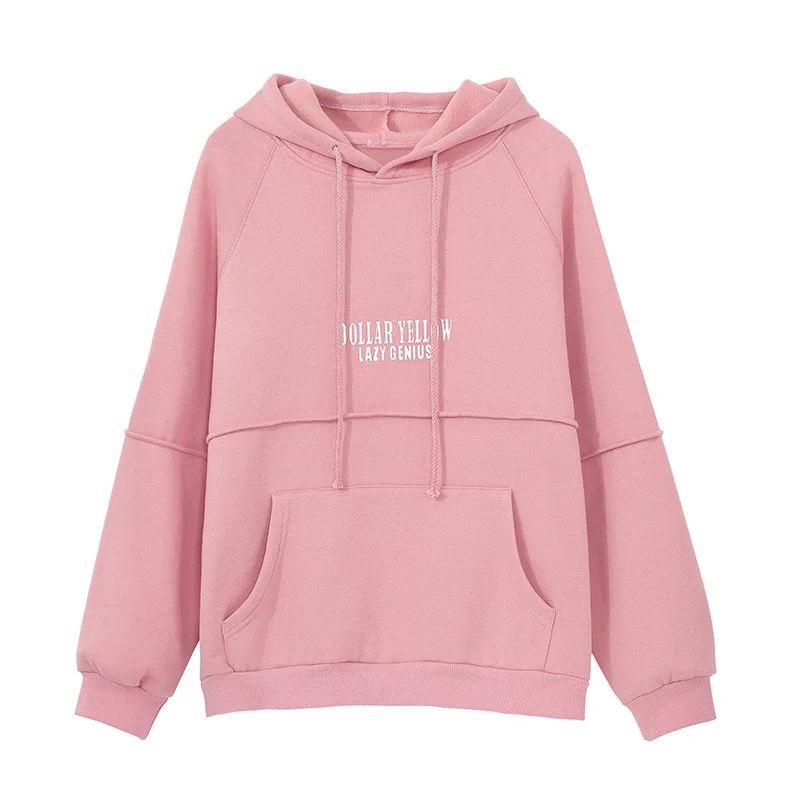 

2019 Korean Version Ins Letter Print Hooded Casual Sweatshirts Female Loose Large Size Sweatshirts Billie Eilish Hoodie Friends