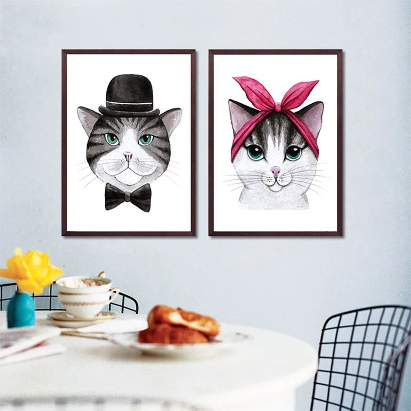 Nordic-Cartoon-Animal-Cat-Art-Canvas-Painting-Posters-Prints-Wall-Paintings-Pictures-For-Living-Room-Home (1)