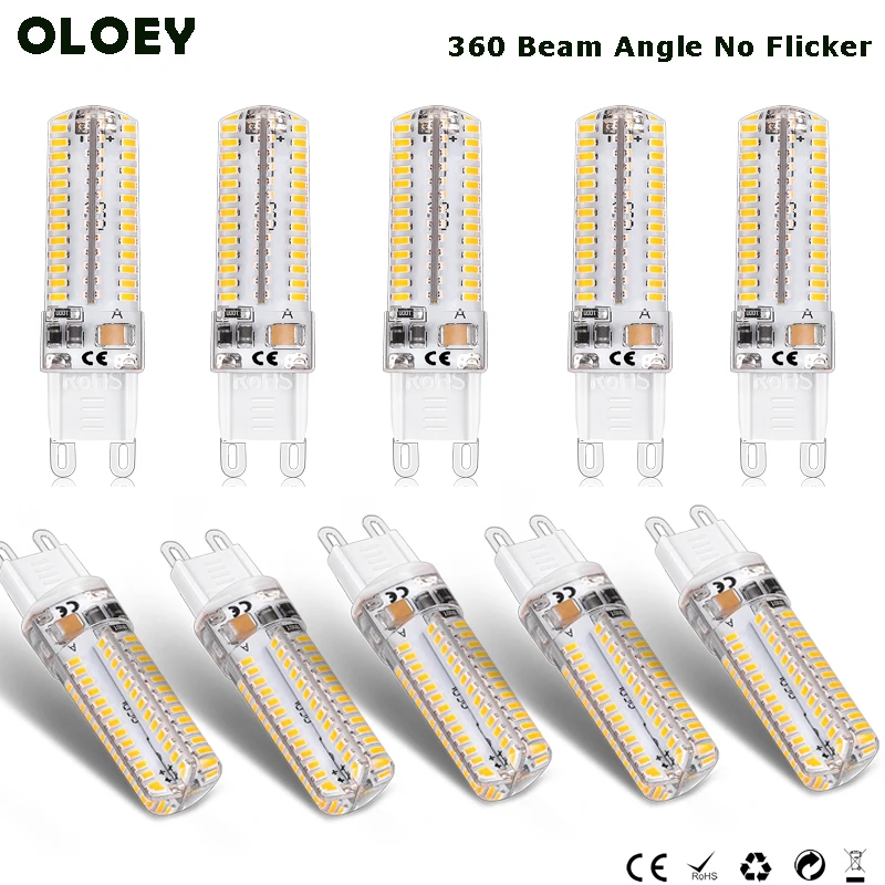 10 Pack G9 LED Lamp 110V 220V 3W Corn Bulb 104LED Super Bright No Flicker Dark Area 3014 SMD Replace 20W 30W Halogen | Лампы и