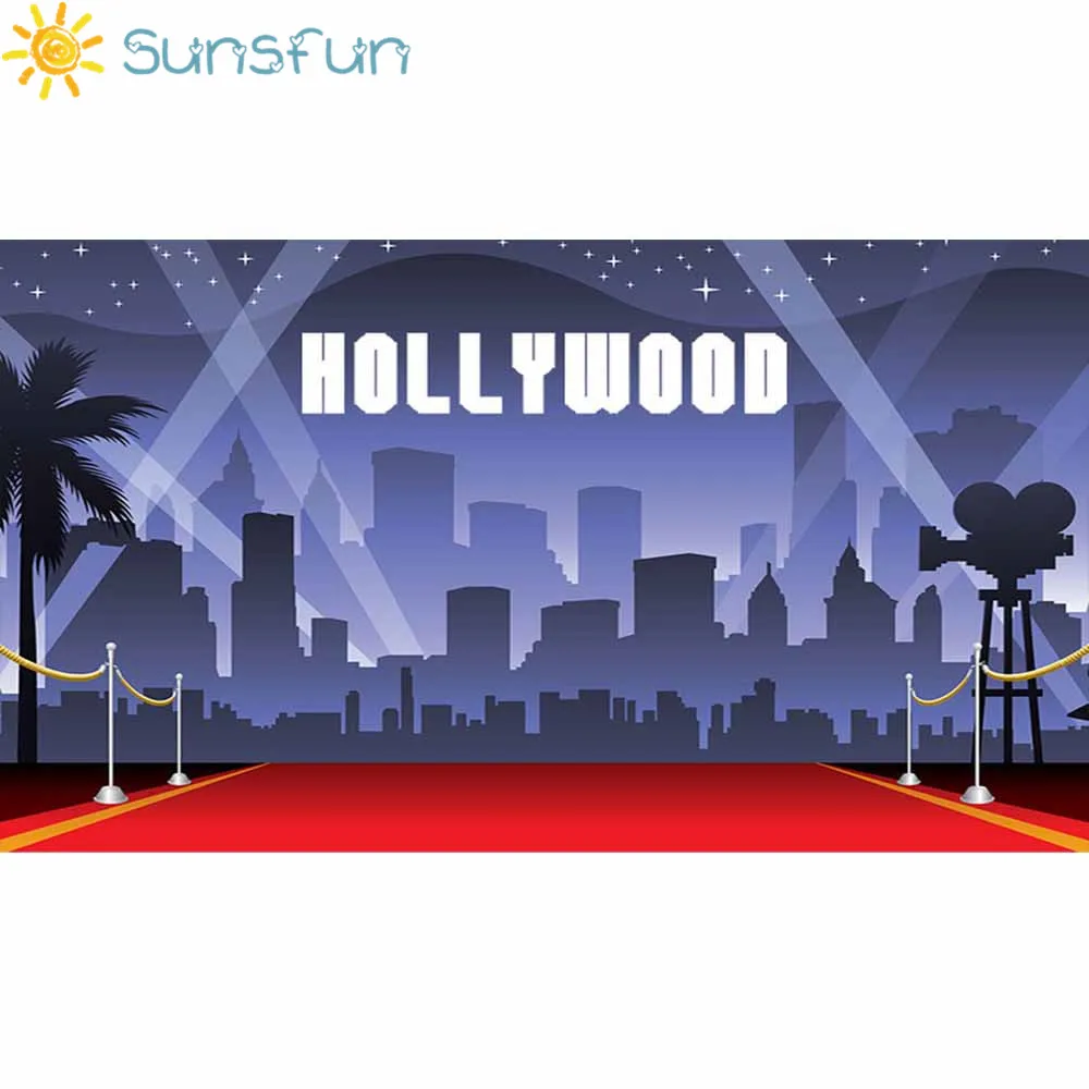 Sunsfun фон для фотосъемки со звездами вечеринки на красной дорожке Декор Голливуд с