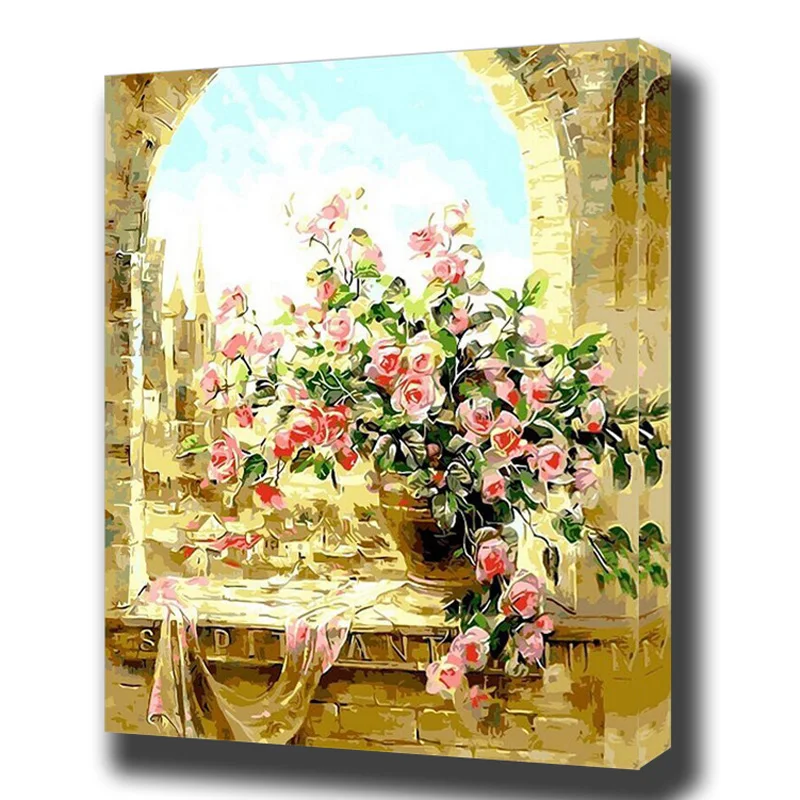 MOLEK DIY картина маслом по номерам набор цветы картинки Классическая акриловая