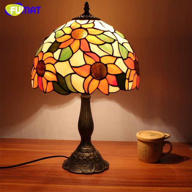 FUAMT Stained Glass Table Lamps Vintage Sunflower Desk Lamp Living ... FUAMT Stained Glass Table Lamps Vintage Sunflower Desk Lamp Living ...